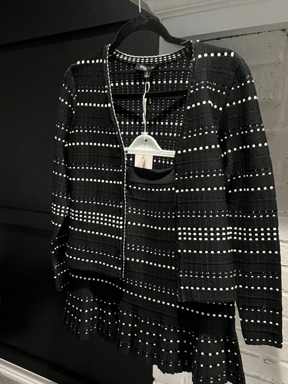NWT | Etcetera | Two Piece | Jacket and Skirt | Black and White